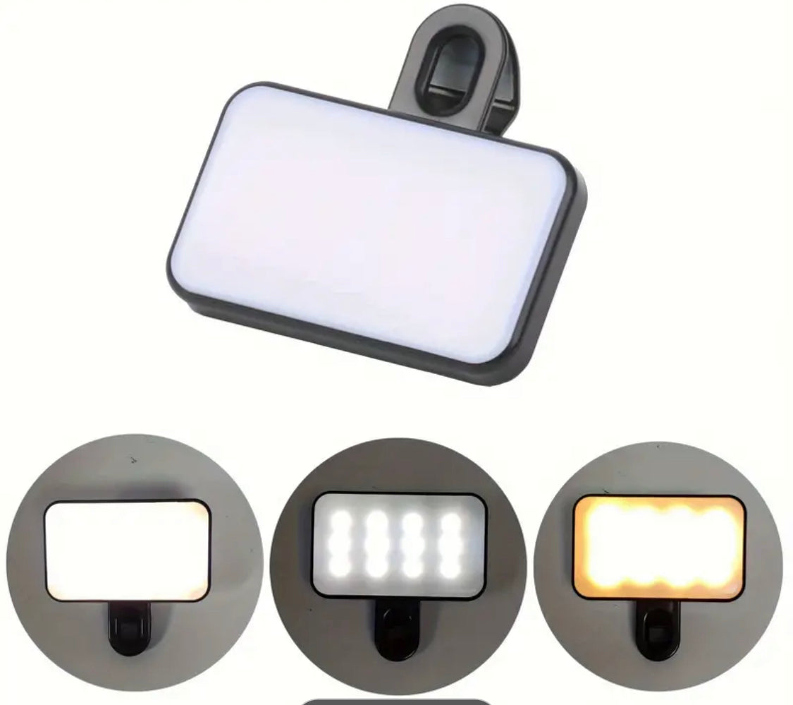 Mini Limyè LED Clip-on pou Telefòn ak Laptop