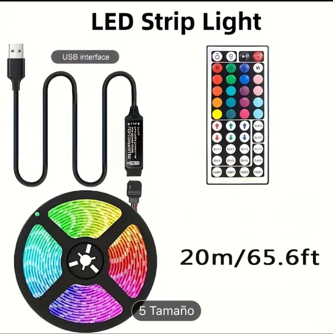 Bann Limyè LED RGB ak Kontwòl Remote – Dekore espas ou ak style!