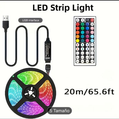 Bann Limyè LED RGB ak Kontwòl Remote – Dekore espas ou ak style!